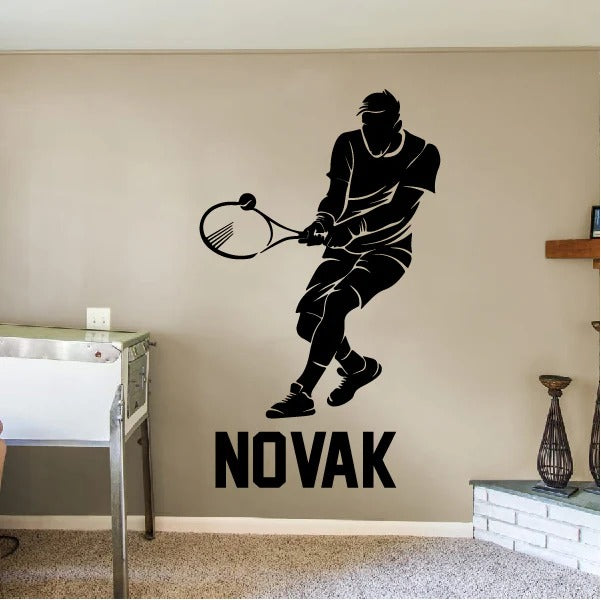 Custom Tennis Player Wall Decal – Your Name
