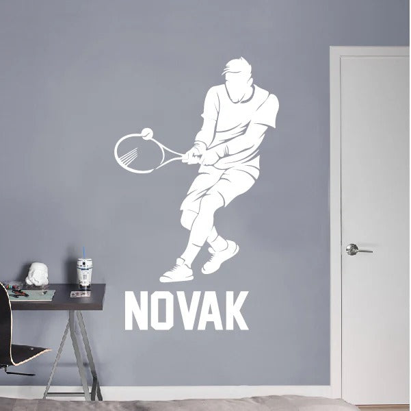 Custom Tennis Player Wall Decal – Your Name