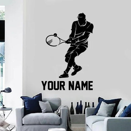 Custom Tennis Player Wall Decal – Your Name