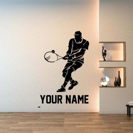 Custom Tennis Player Wall Decal – Your Name