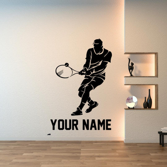 Custom Tennis Player Wall Decal – Your Name