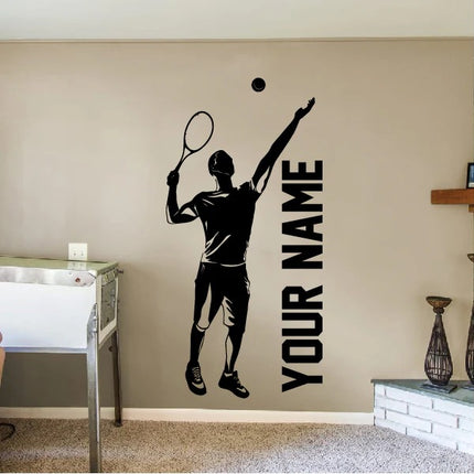 Personalized Tennis Serve Wall Decal