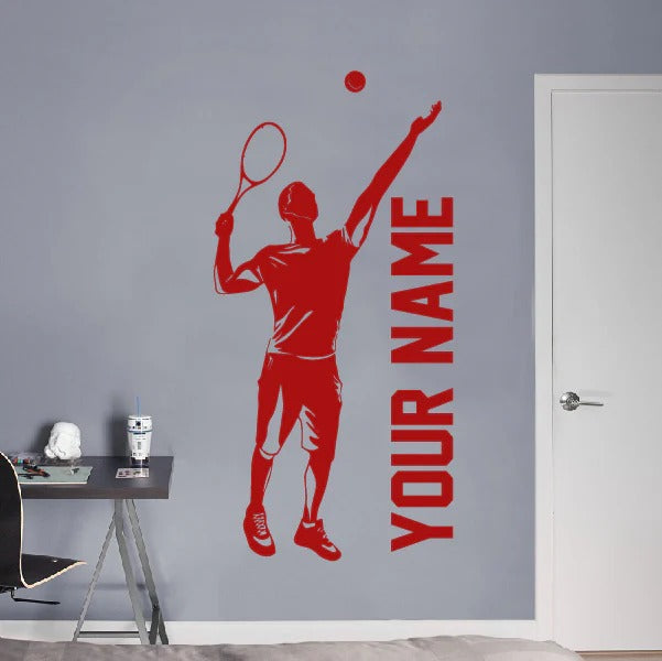 Personalized Tennis Serve Wall Decal