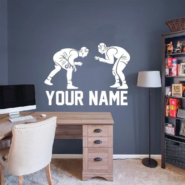 Personalized Wrestling Face-Off Wall Decal