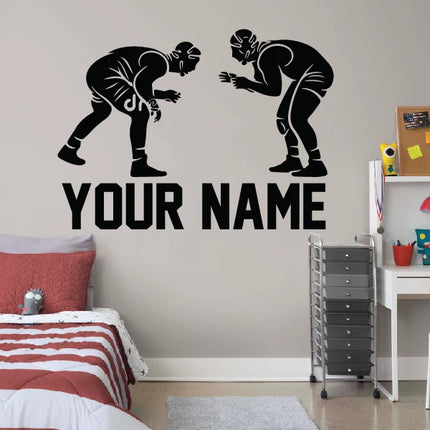 Personalized Wrestling Face-Off Wall Decal